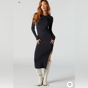Elegant Black Long Sleeve Dress